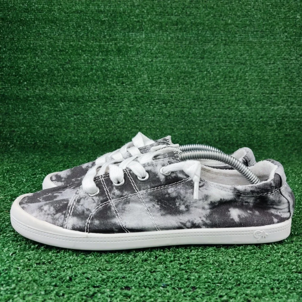 Jellypop Sneakers Womens 7.5 Black White Dallas Tie‎ Dye Canvas Slip On Comfort